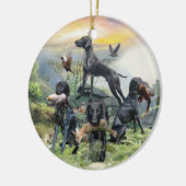 Zwarte Duitse kortharige pointers Keramisch Ornament (Links)