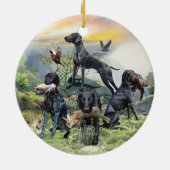 Zwarte Duitse kortharige pointers Keramisch Ornament (Achterkant)