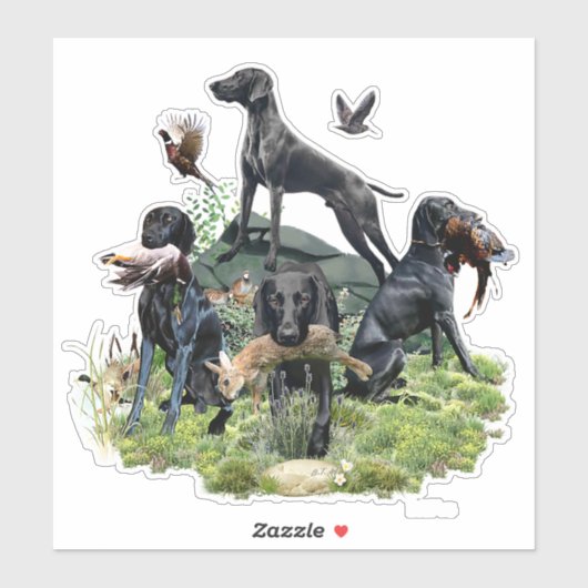 Zwarte Duitse kortharige pointers Sticker (Vel)