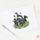 Zwarte Duitse kortharige pointers Vierkante Sticker (Envelop)