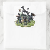 Zwarte Duitse kortharige pointers Vierkante Sticker (Tas)