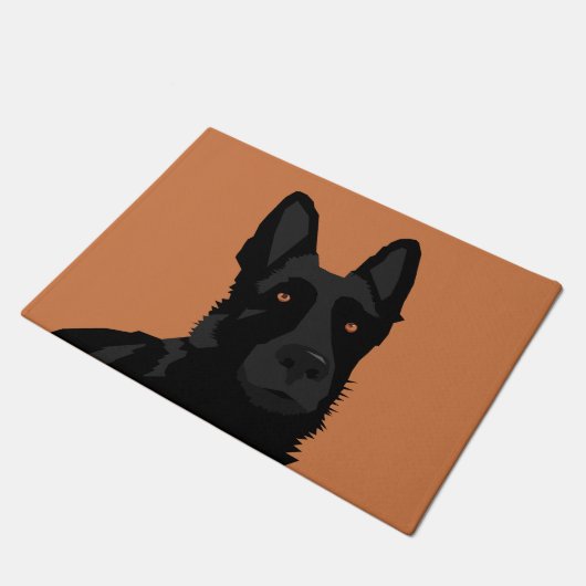 Zwarte Duitse schaapdeur Deurmat (Schuin)