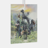 Zwarte Duitse Staande Hond    Glas Ornament (Voorkant Rechts)