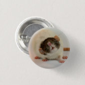 Zwarte dummyrex ronde button 3,2 cm (Voorkant /achterkant)