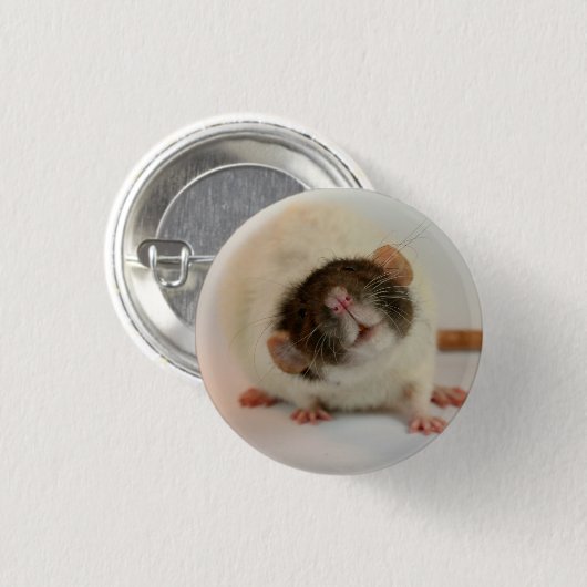 Zwarte dummyrex ronde button 3,2 cm (Voorkant /achterkant)
