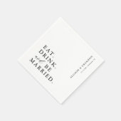 Zwarte Eat Drink en gehuwd repetitief diner Servet (Hoek)