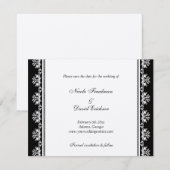 Zwarte ecru filigree rand trouw aankondiging (Voorkant / Achterkant)