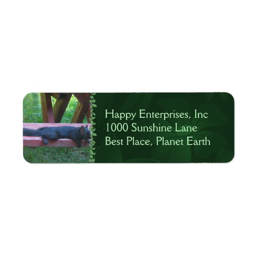 Zwarte eekhoorn etiket (Voorkant)