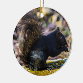 Zwarte eekhoorn keramisch ornament (Links)