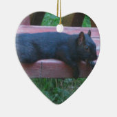 Zwarte eekhoorn keramisch ornament (Rechts)