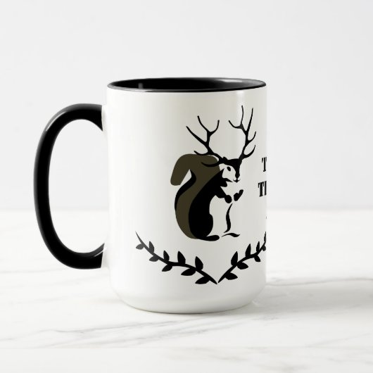 Zwarte eekhoorn met tien punten Antler Mok (Links)