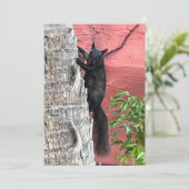 Zwarte Eekhoorn Platte Kaart (Staand voorkant)