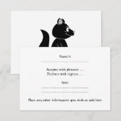 Zwarte eekhoorn. RSVP kaartje (Voorkant / Achterkant)