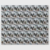 Zwarte eekhoorn saving eikels in portemonnee cadeaupapier (Vlak)