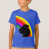 Zwarte eekhoorn Silhouette Colorful Rainbow Kinder T-shirt (Voorkant)