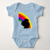 Zwarte eekhoorn Silhouette Colorful Rainbow Romper (Voorkant)