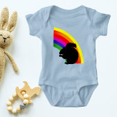 Zwarte eekhoorn Silhouette Colorful Rainbow Romper