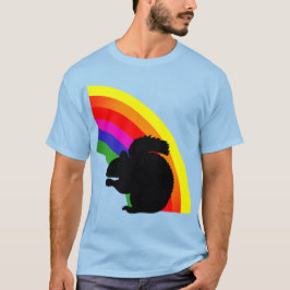 Zwarte eekhoorn Silhouette Colorful Rainbow Unisex T-shirt