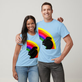 Zwarte eekhoorn Silhouette Colorful Rainbow Unisex T-shirt