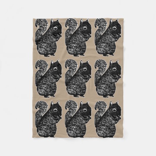 Zwarte eekhoorntjes Vleekzak Fleece Deken (Voorkant)