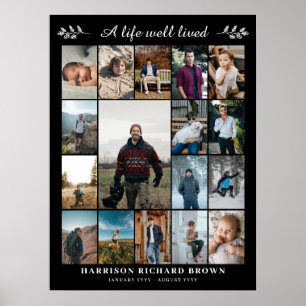 Zwarte een goed leven geleefd 17 fotocollage-herde poster