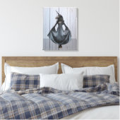 Zwarte eenhoorn canvas afdruk (Insitu (Slaapkamer))