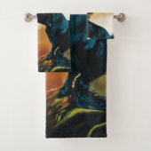 Zwarte eenhoorn fantasie dans bad handdoek (Insitu)