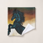 Zwarte eenhoorn fantasie dans bad handdoek (Wasdoekje)