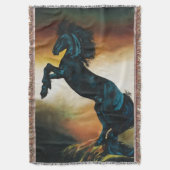 Zwarte eenhoorn fantasie dans deken (Voorkant Verticaal)