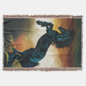 Zwarte eenhoorn fantasie dans deken (Voorkant)