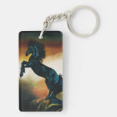 Zwarte eenhoorn fantasie dans sleutelhanger (achterkant)