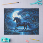 Zwarte Eenhoorn in Blauwe Maan Tissuepapier (Craft)