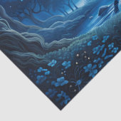 Zwarte Eenhoorn in Blauwe Maan Tissuepapier (Detail)