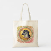 Zwarte Eenhoorn Maan Tote Bag (Achterkant)