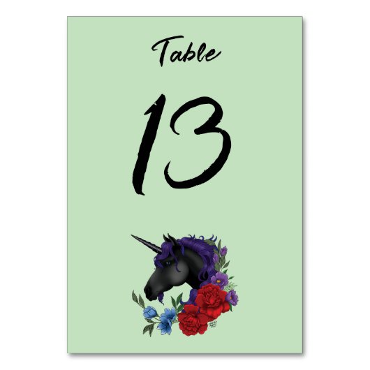 Zwarte eenhoorn Paarse rode salie bloemen Kaart (Achterkant)