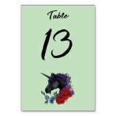 Zwarte eenhoorn Paarse rode salie bloemen Kaart (Voorkant)