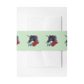 Zwarte eenhoorn Paarse rode salie bloemen Uitnodigingen Wikkel (Voorkant Voorbeeld)