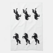 Zwarte Eenhoorn Silhouette Keuken Handdoek (Verticaal)