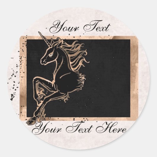 Zwarte eenhoorn Stickers (Voorkant)