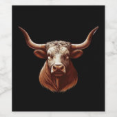 zwarte eenhoorn uit Texas Wijn Etiket (Enkel label)