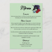 Zwarte EenhoornPaarse Rode Salie Bloemen Menu (Voorkant)