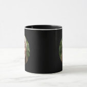 Zwarte Eenvoudige Aangepaste Foto Minimalistische Mok (Midden)