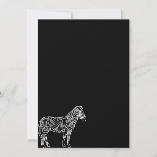 Zwarte Eenvoudige Basis Lineaire Zebra Kaart (Achterkant)