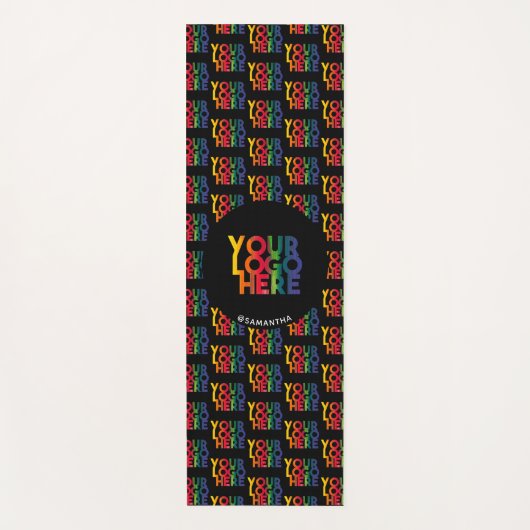 Zwarte Eenvoudige Bedrijfspatroon Aangepaste naam  Yogamat (Voorkant)