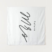 Zwarte Eenvoudige Elegante Tekst Toekomstige Bruid Wandkleed (Voorkant (horizontaal))