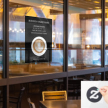 Zwarte Eenvoudige Koffiekop Zakelijke Openingstijd