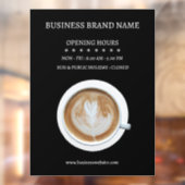 Zwarte Eenvoudige Koffiekop Zakelijke Openingstijd Raamsticker (Vel 2)