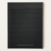 Zwarte, eenvoudige metalen, geborstelde aluminium  planner (Achterkant)