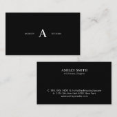 Zwarte Eenvoudige minimale professionele Visitekaa Visitekaartje (Voorkant / Achterkant)