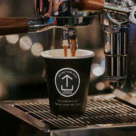 Zwarte Eenvoudige Professionele Zakelijke Logo & T Papieren Bekers